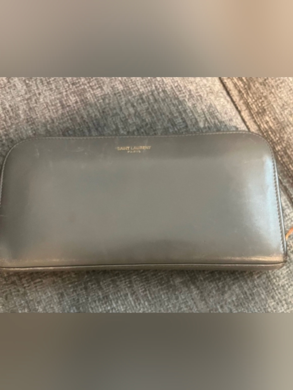 SAINT LAURENT Grav Long Leather Wallet